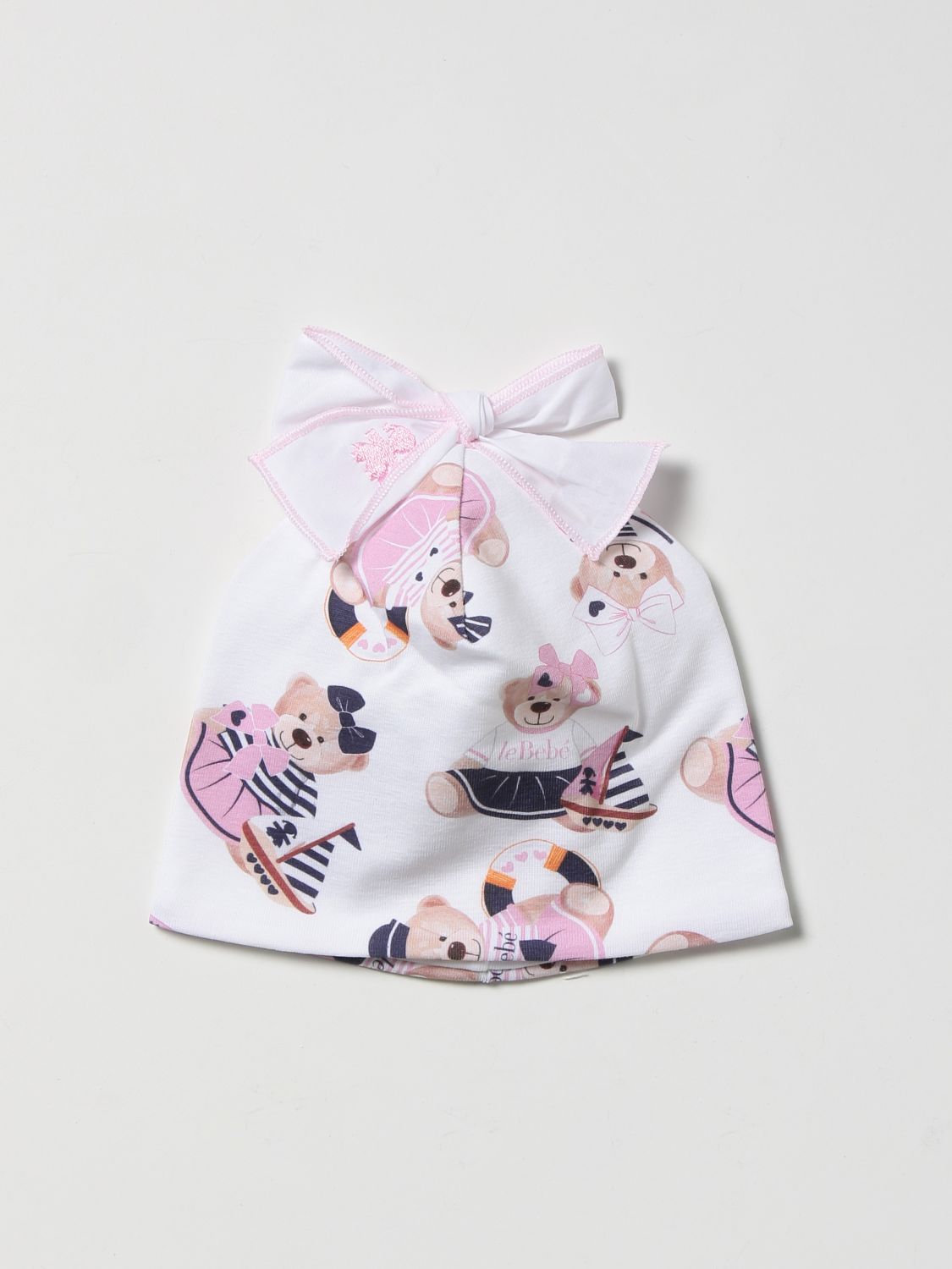 Cappello neonato Le Bebe': Cappello a berretto Le Bebé stampato rosa 1