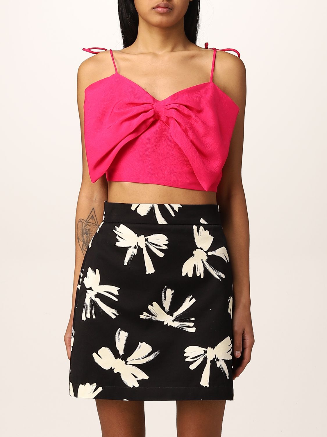Msgm cropped top with big bow