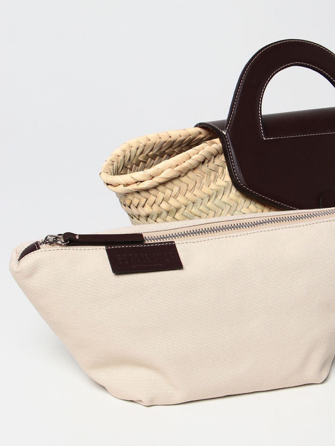 HEREU: Alqueria coffa bag in woven straw - Brown  Hereu handbag  WBS22ALQU002 online at