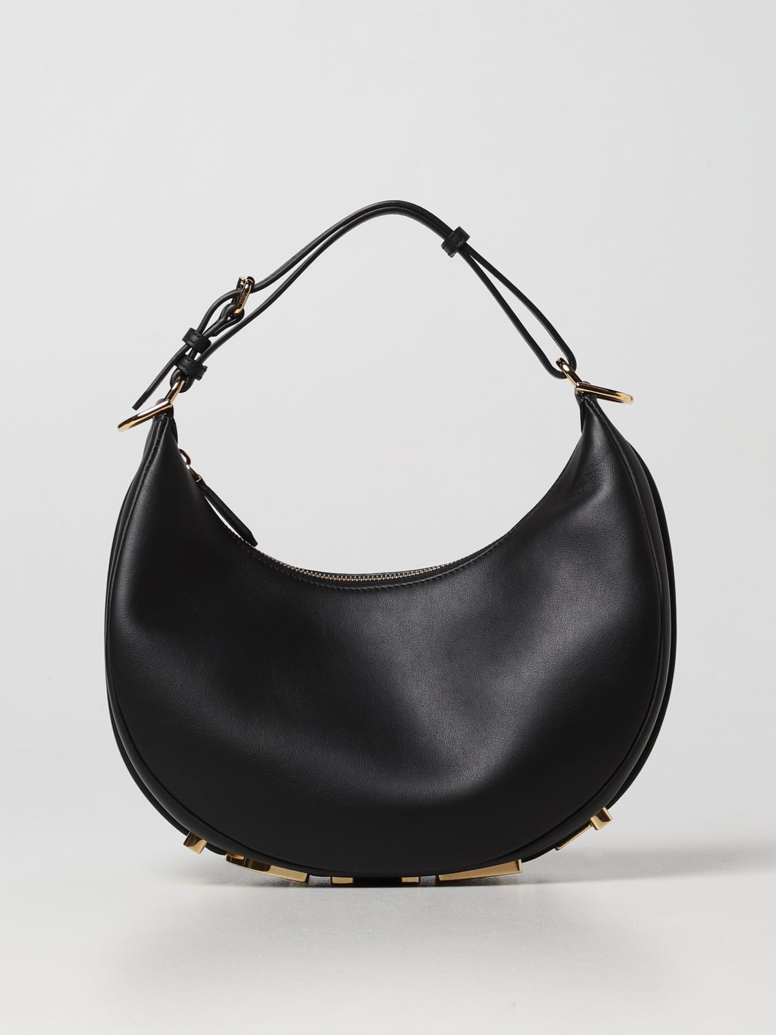 FENDI: graphy small leather bag - Black | Fendi shoulder bag 8BR798 ...