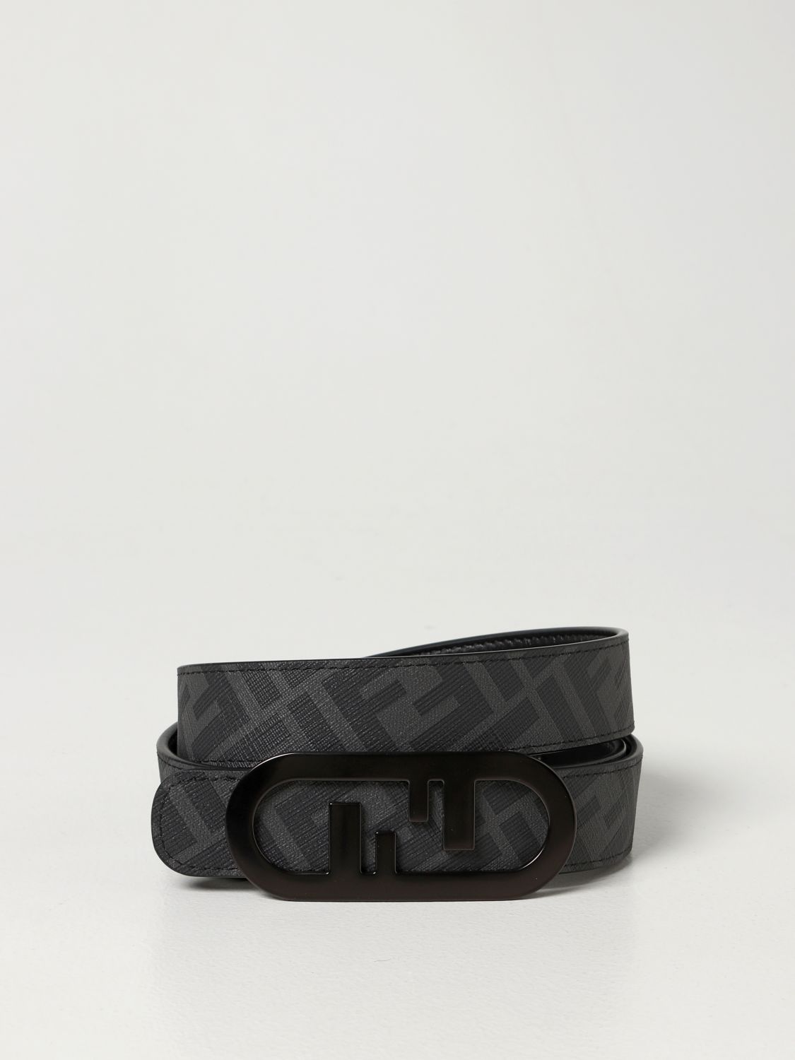 Belt Fendi: Fendi monogram canvas and leather belt black 2