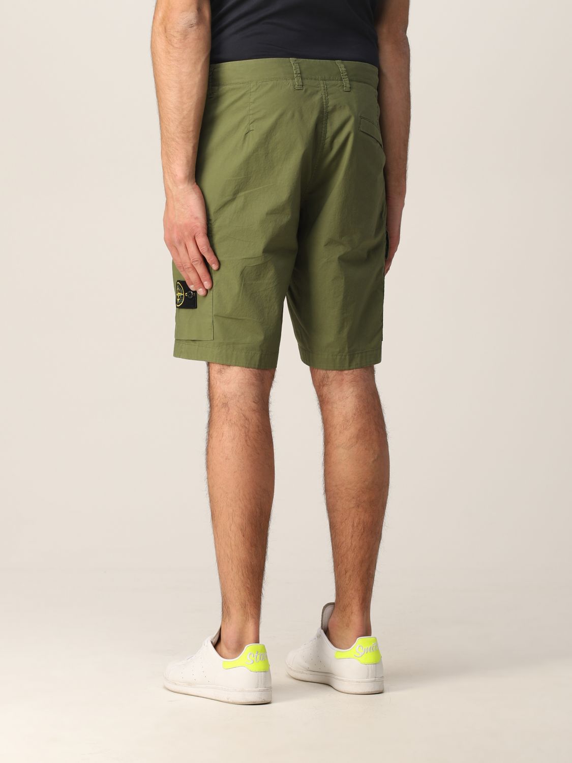 Homme Vêtements Shorts Bermudas Bermuda à ceinture élastique Coton Stone Island pour homme en coloris Vert 