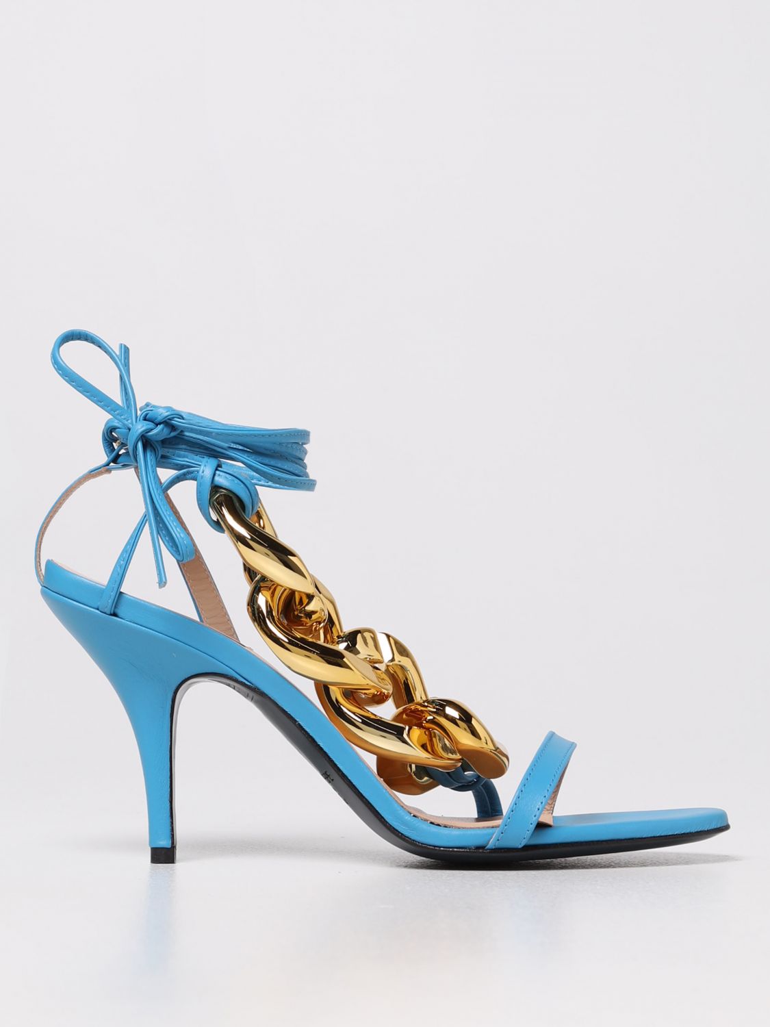 Patrizia Pepe Outlet: heeled sandals with chain - Turquoise | Patrizia ...