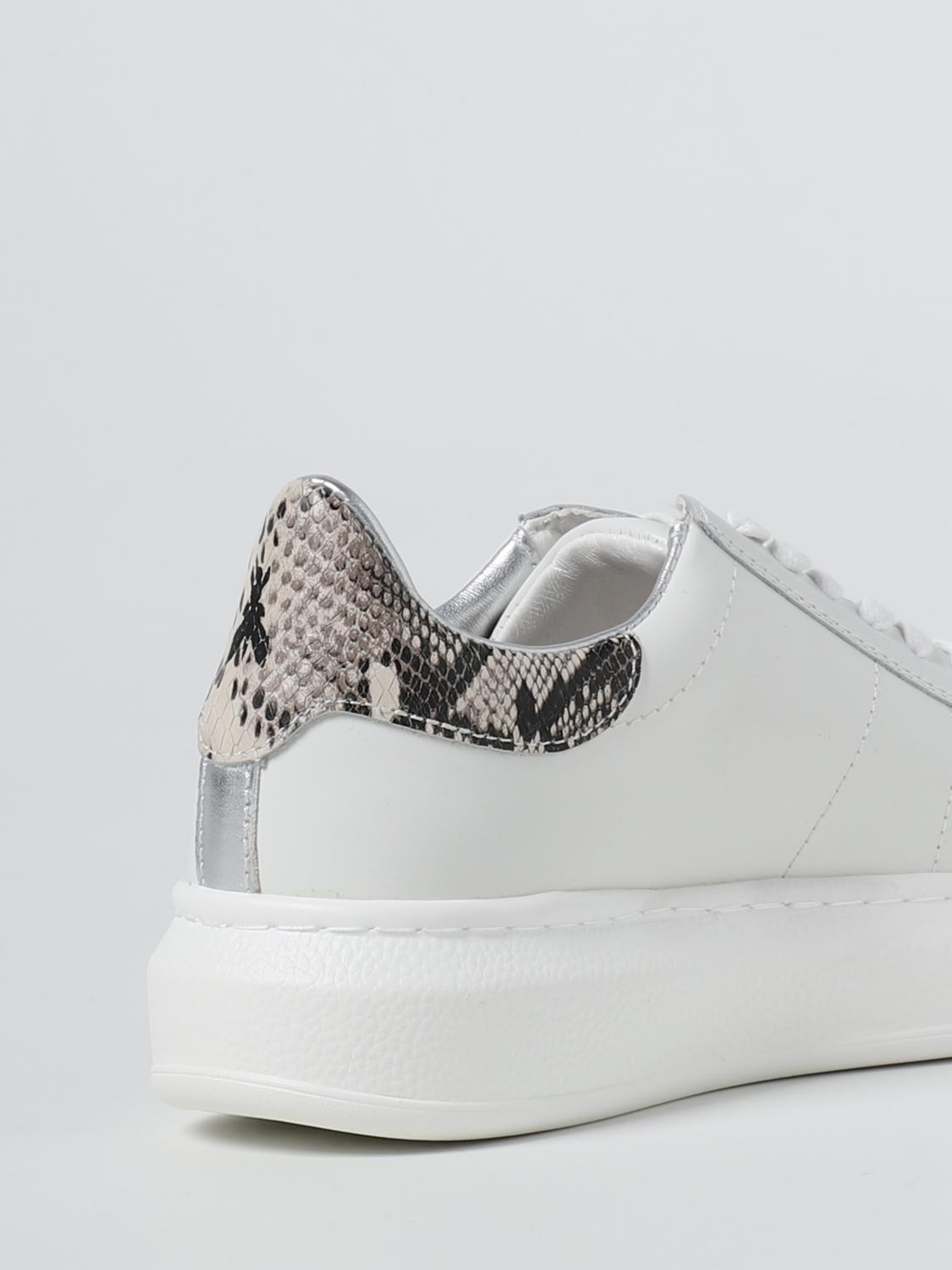 PATRIZIA PEPE: sneakers in leather with logo - White | Patrizia Pepe ...