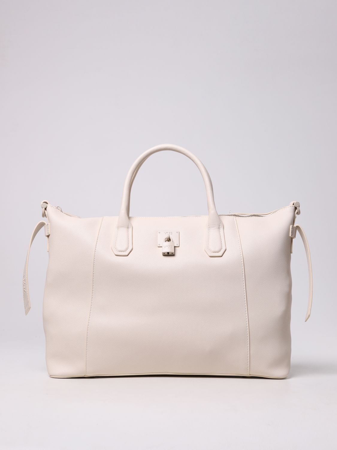V73: Mariel Bis V ° 73 bag in synthetic leather - Ecru | V73 tote bags ...