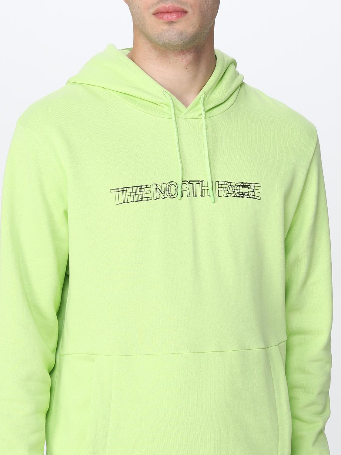 neon green north face hoodie