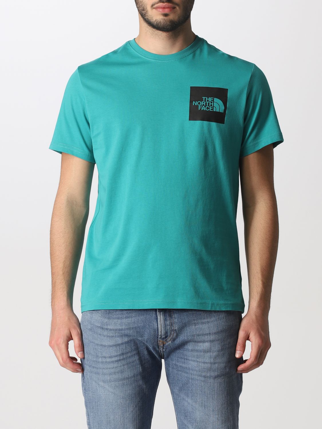 the-north-face-cotton-t-shirt-with-logo-green-the-north-face-t
