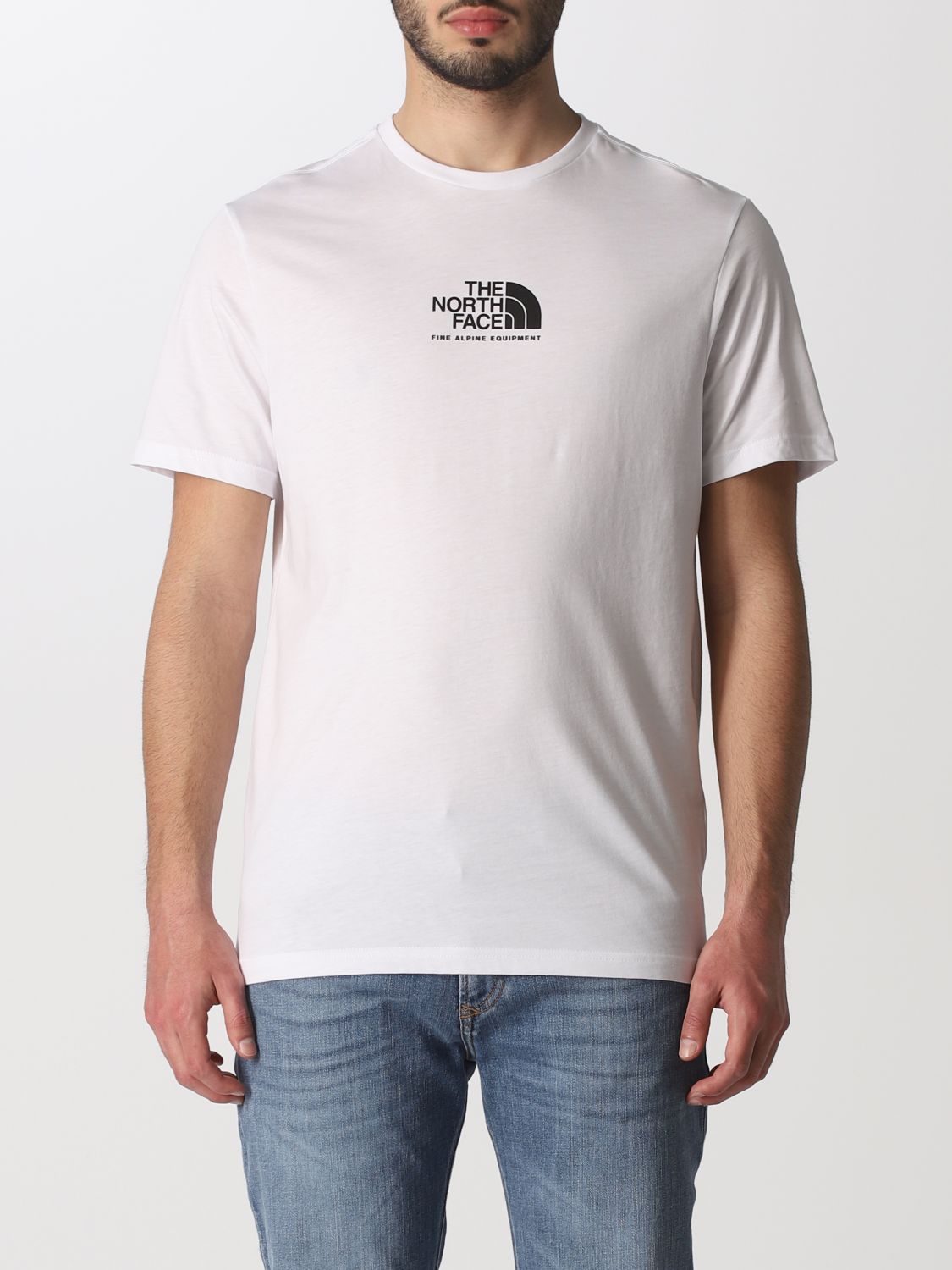 THE NORTH FACE: cotton t-shirt with logo - White | The North Face t ...