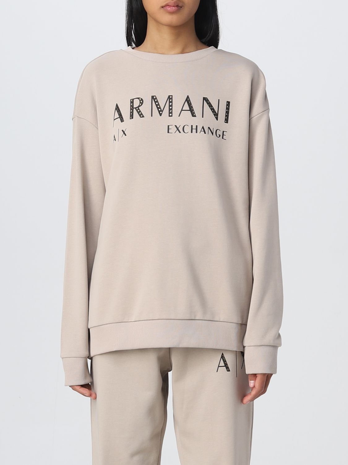 ARMANI EXCHANGE: sweatshirt for woman - Beige | Armani Exchange ...