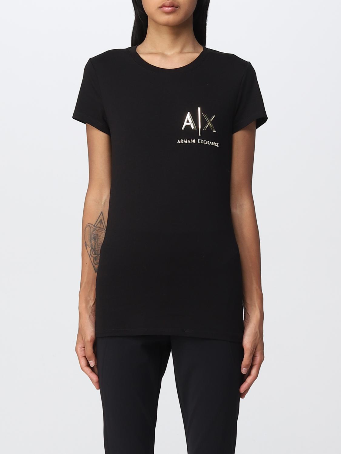 ARMANI EXCHANGE: t-shirt for women - Black | Armani Exchange t-shirt  6LYT52YJ9XZ online on 