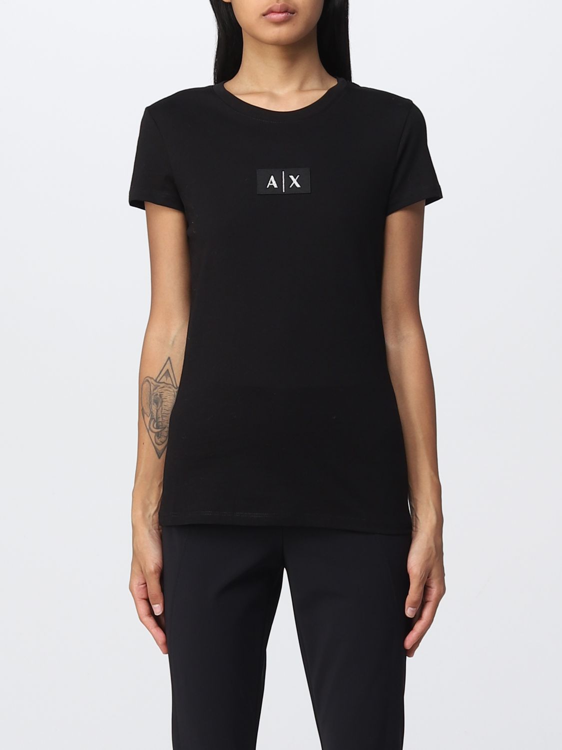 ARMANI EXCHANGE: T-Shirt woman - Black | T-Shirt Armani Exchange ...