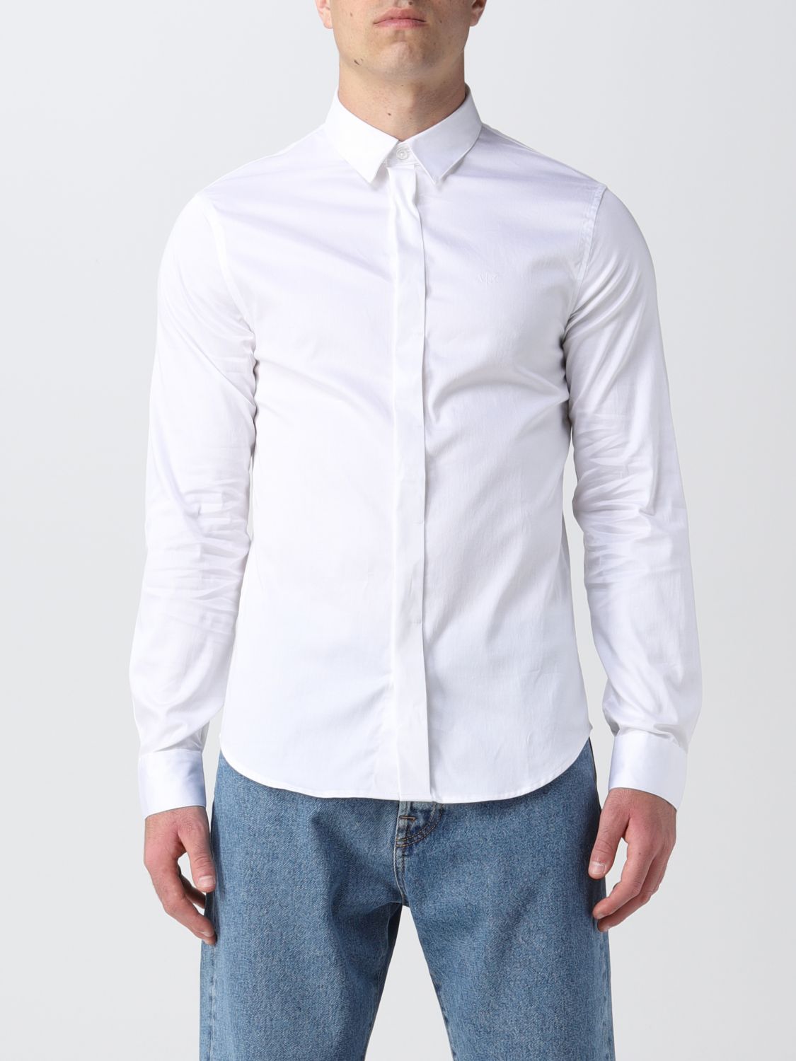 ARMANI EXCHANGE: shirt for man - White | Armani Exchange shirt ...