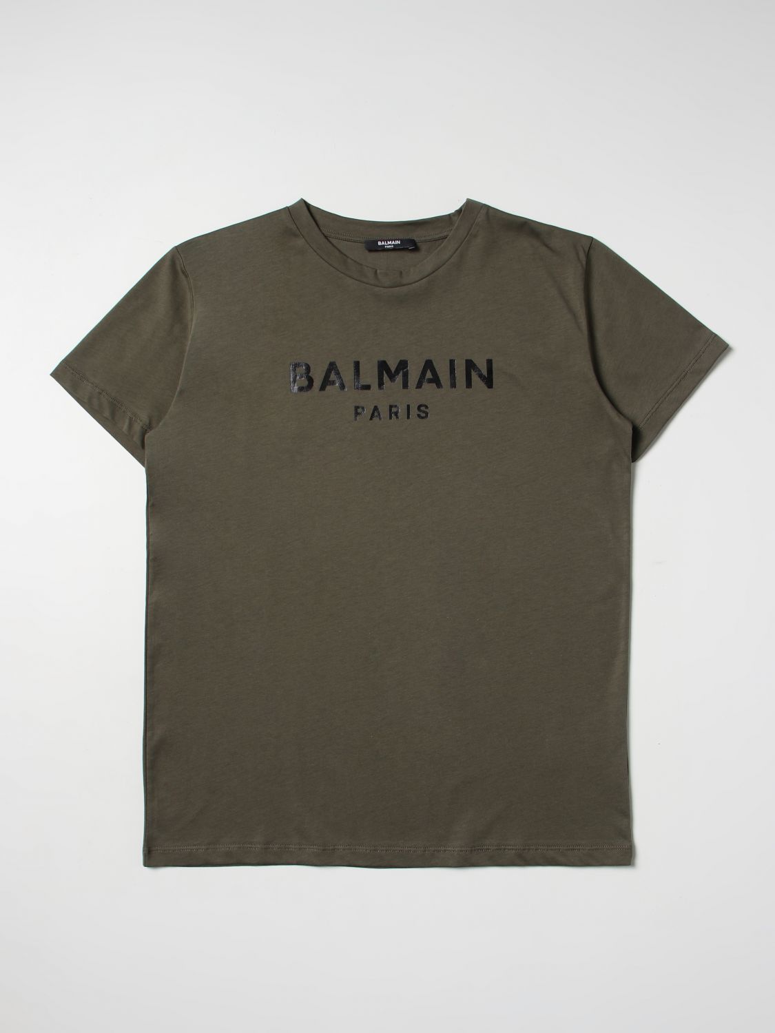 Balmain Cotton T-shirt With Logo In Green