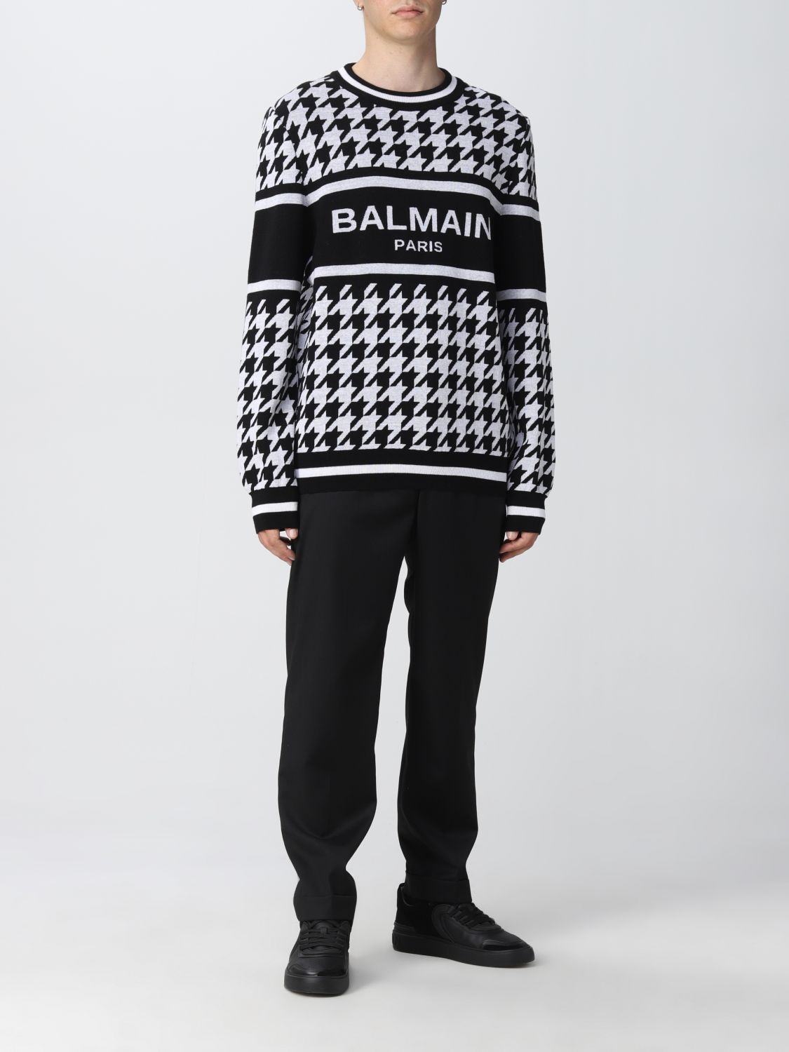 BALMAIN: Sweater men - Black | Sweater Balmain YH1KD000KC08 GIGLIO.COM