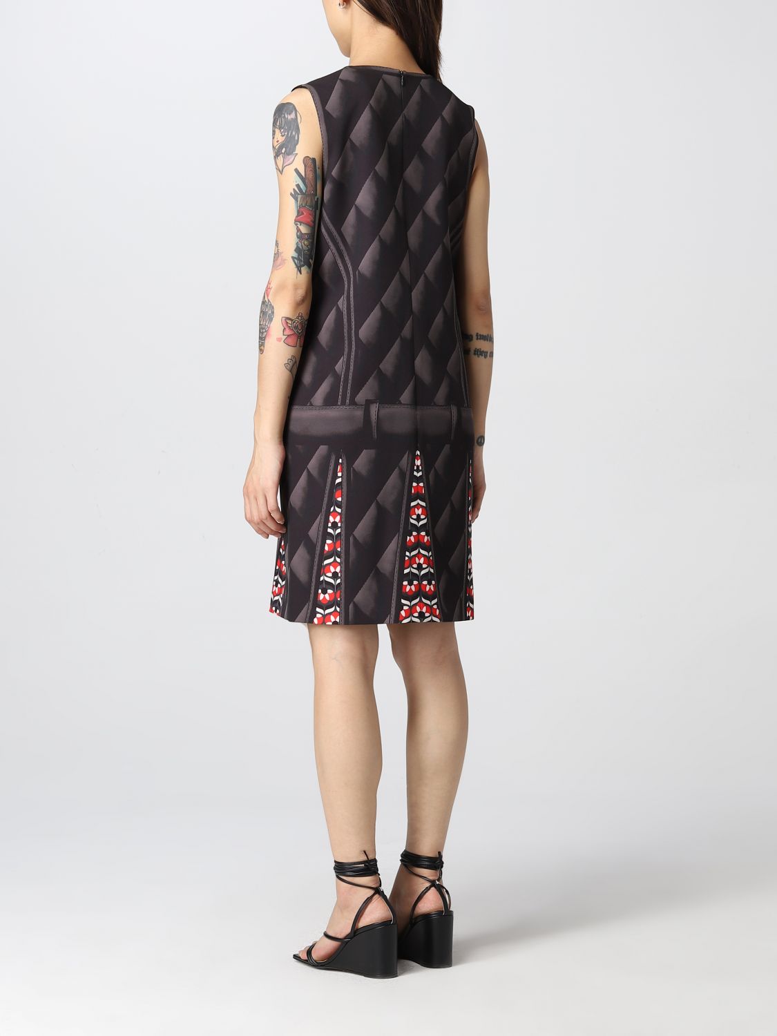 Dress Boutique Moschino: Boutique Moschino dress with Trompe L'oeil print black 2