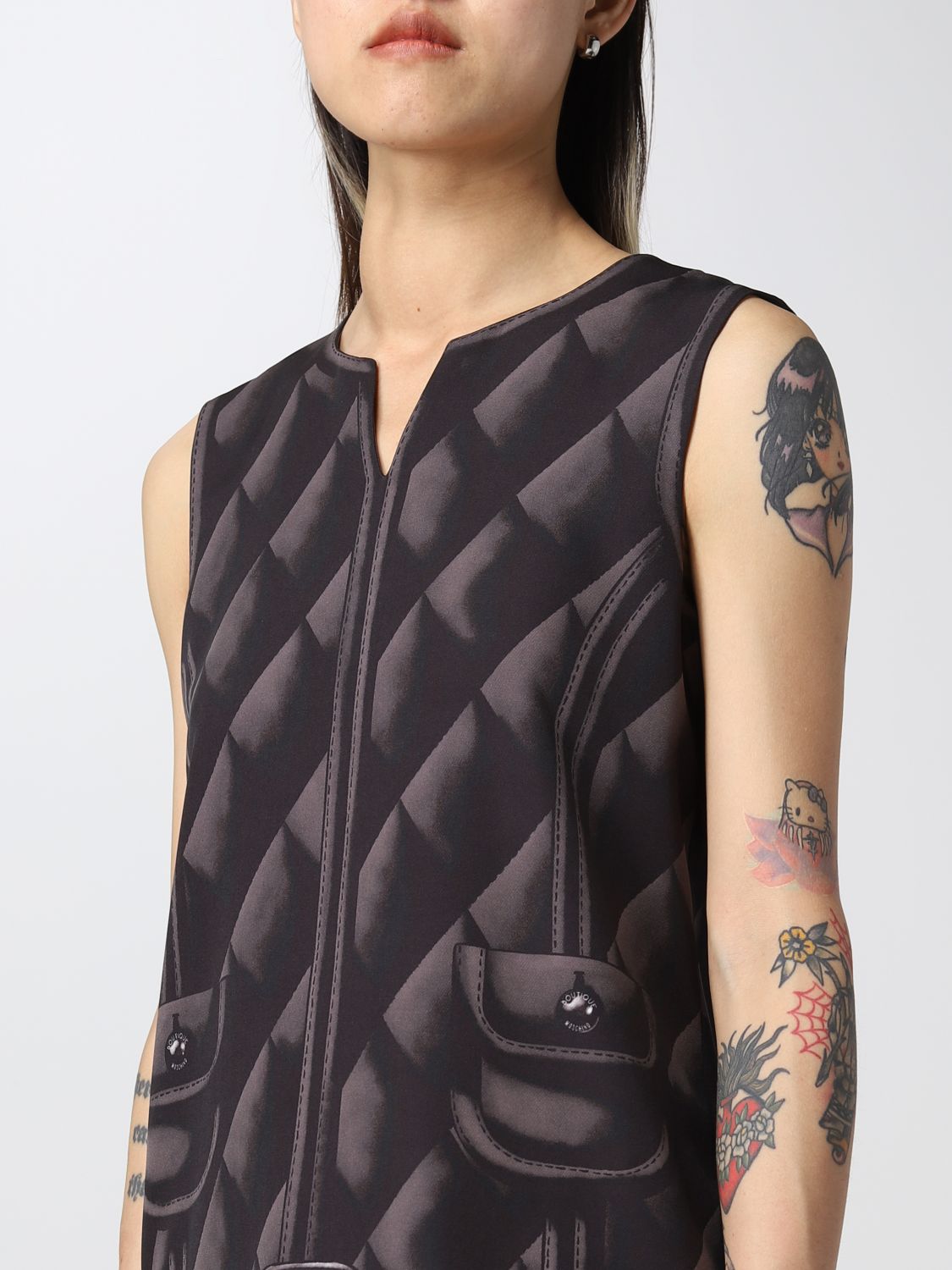 Dress Boutique Moschino: Boutique Moschino dress with Trompe L'oeil print black 3