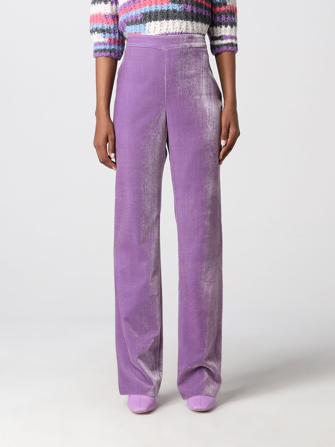 Trousers Boutique Moschino: Boutique Moschino trousers for women violet 1