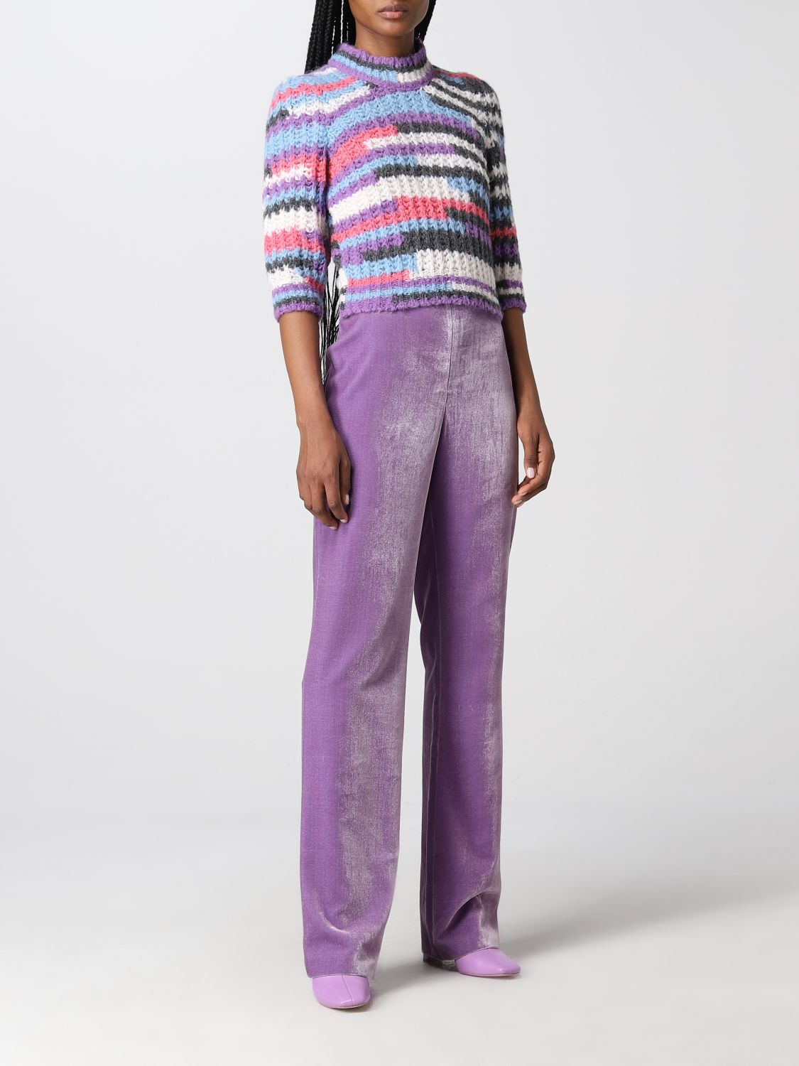 Trousers Boutique Moschino: Boutique Moschino trousers for women violet 2