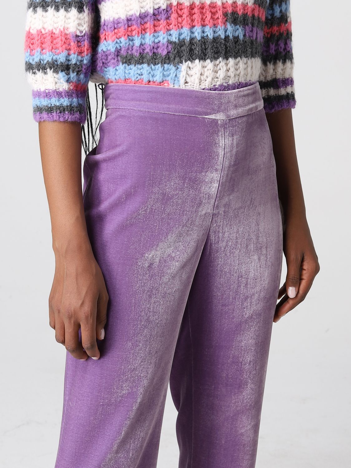 Trousers Boutique Moschino: Boutique Moschino trousers for women violet 4