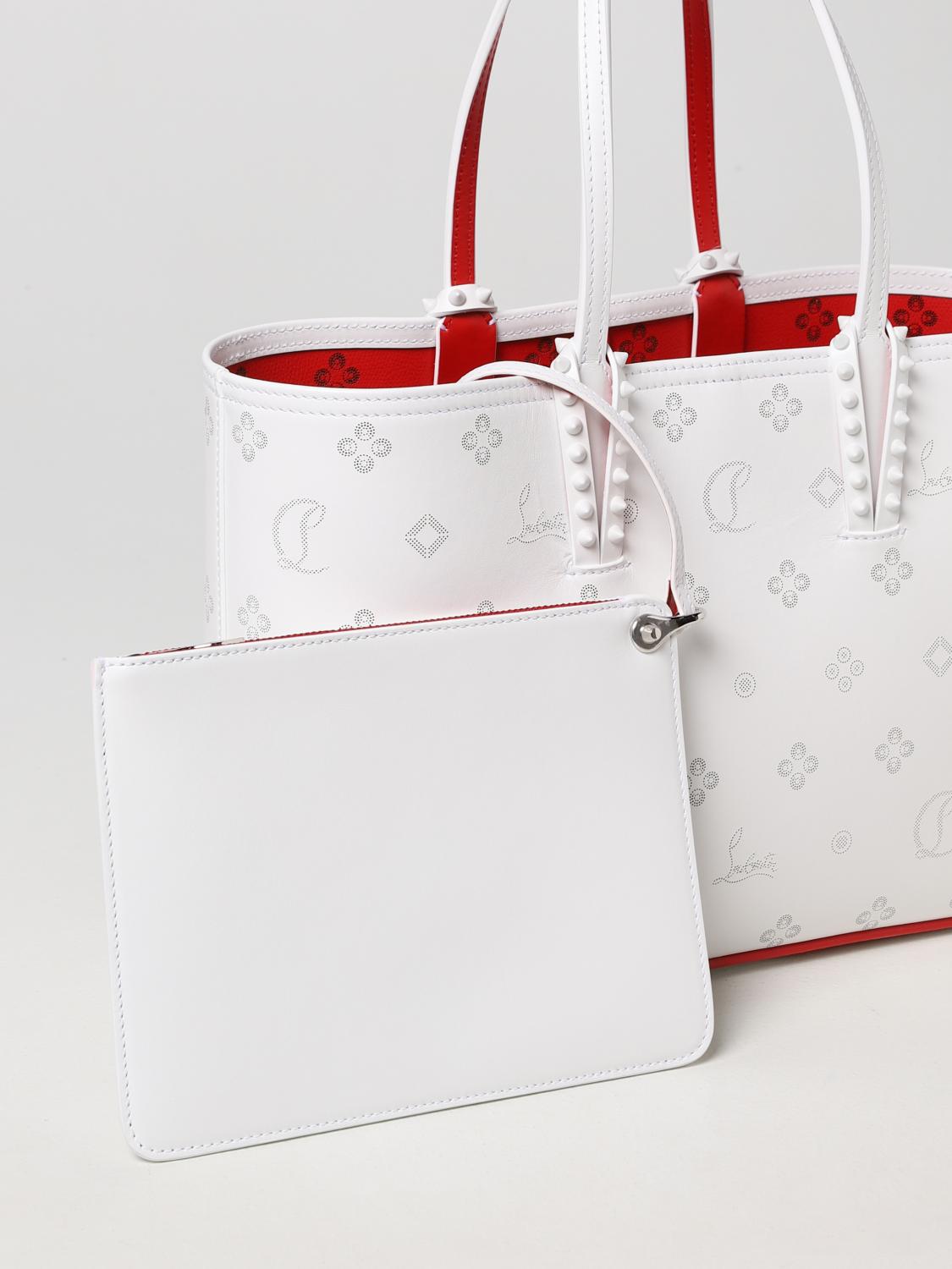 Cabata leather tote Christian Louboutin White in Leather - 36415767