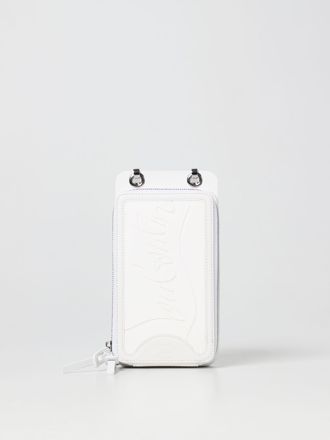 Christian Louboutin Women's Shoulder Bag Phone Box Case Leather White