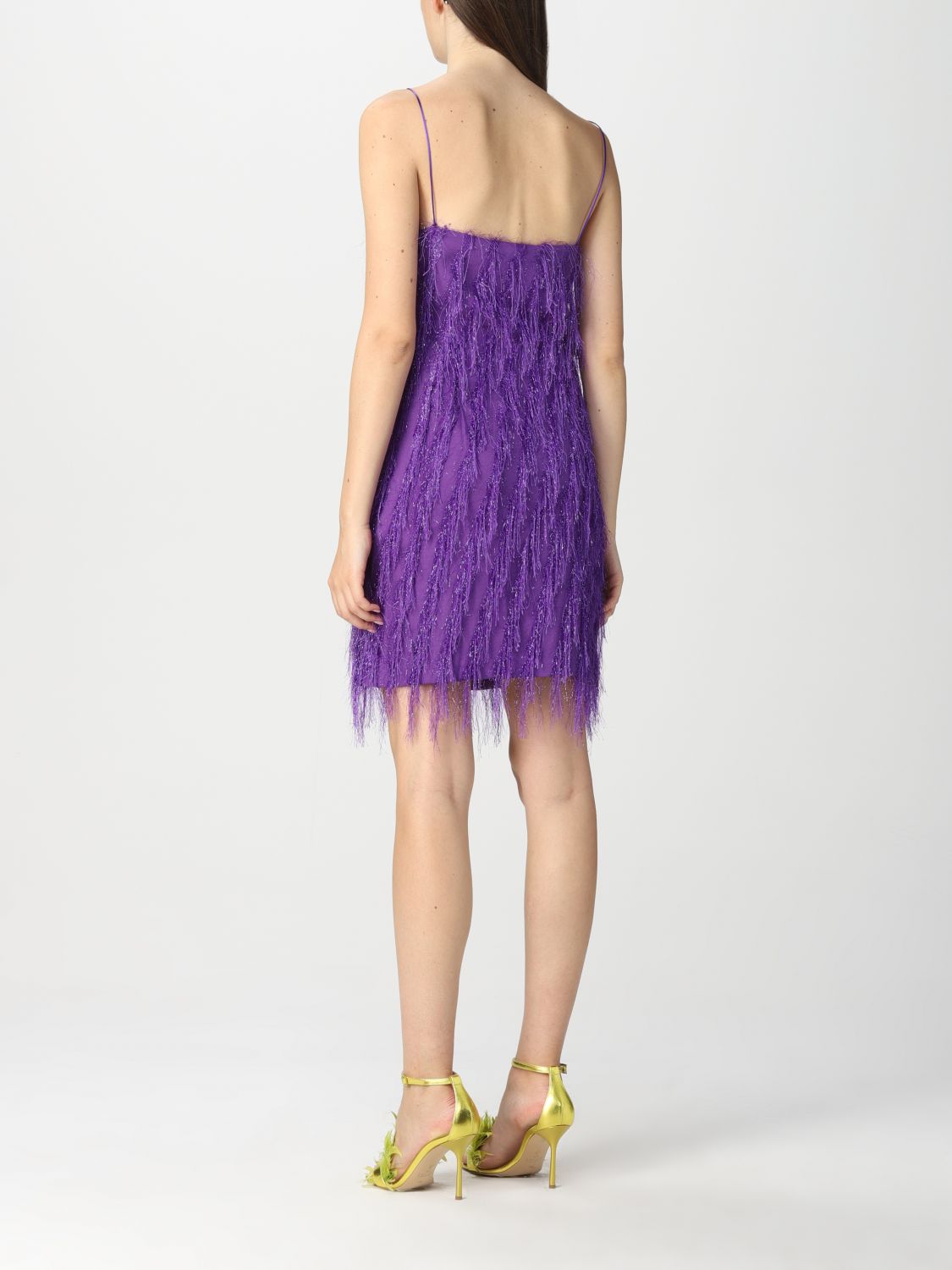 Dress Just Cavalli: Just Cavalli fringed mini dress violet 2