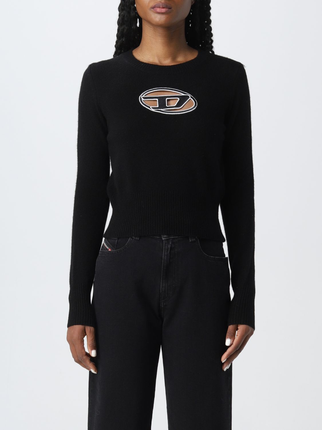 DIESEL: sweater woman - Black | Diesel sweater A067120KCAE online on