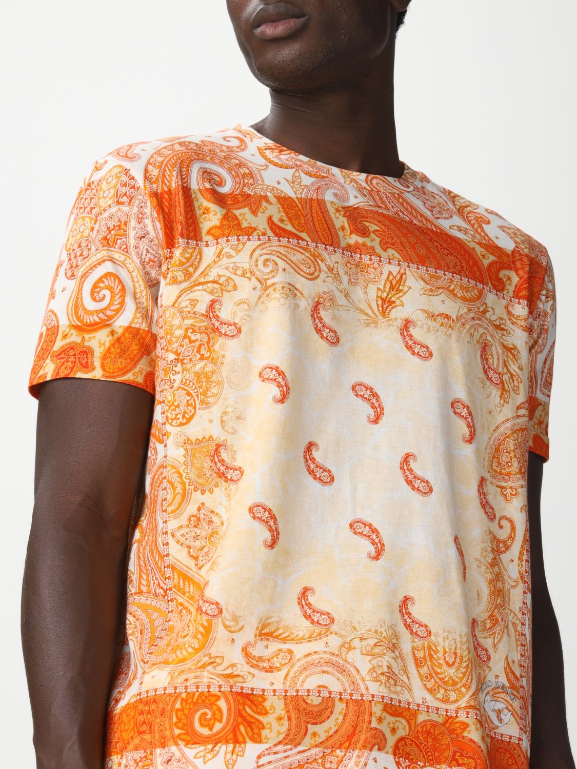 T-shirt Etro: Etro Liquid Paisley Beach T-Shirt orange 5