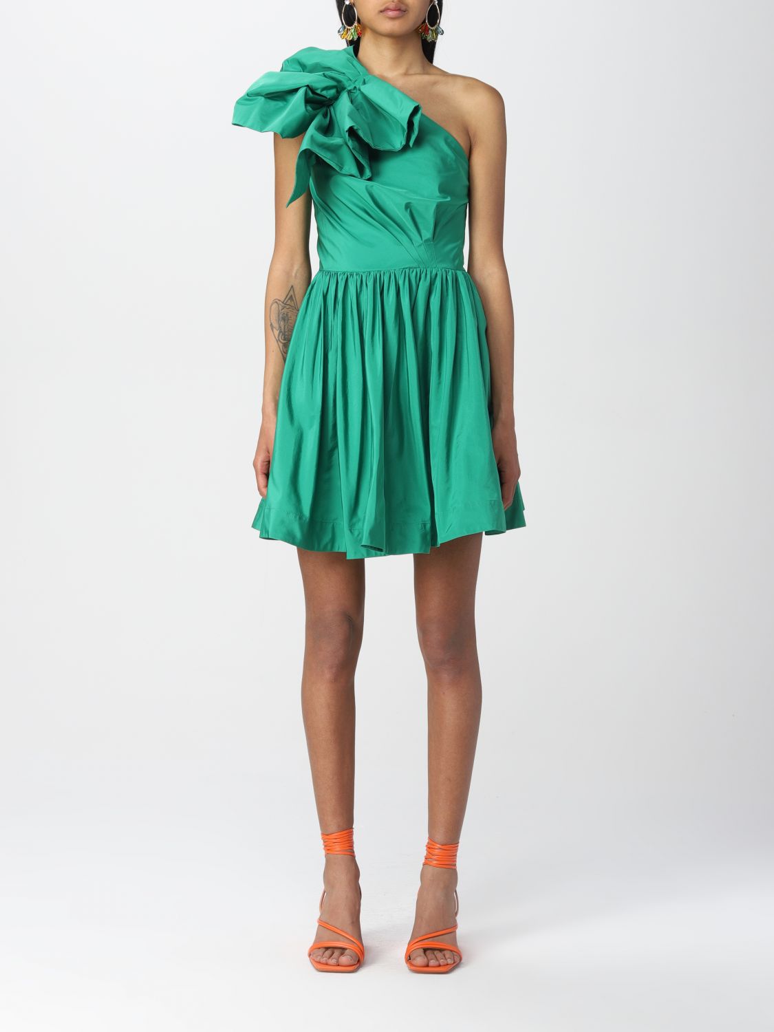 Dress Pinko: Pinko short dress in taffeta green 1