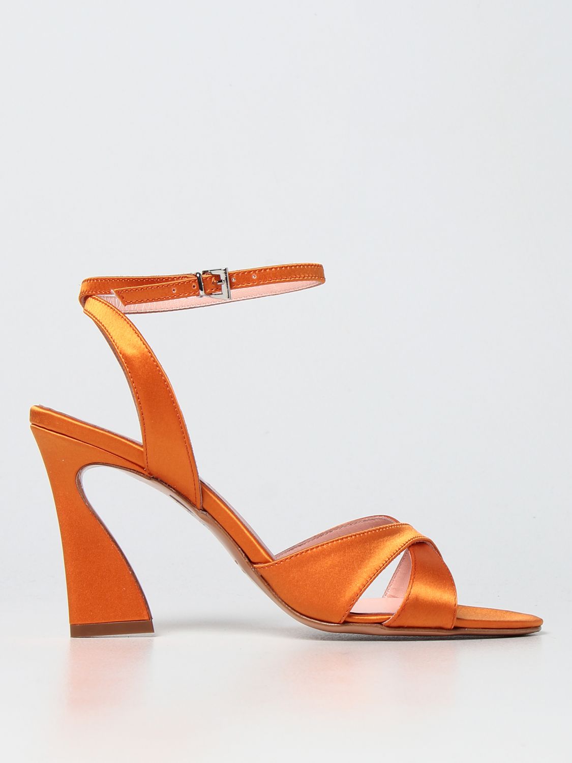 Anna F. Satin Sandals In Orange | ModeSens