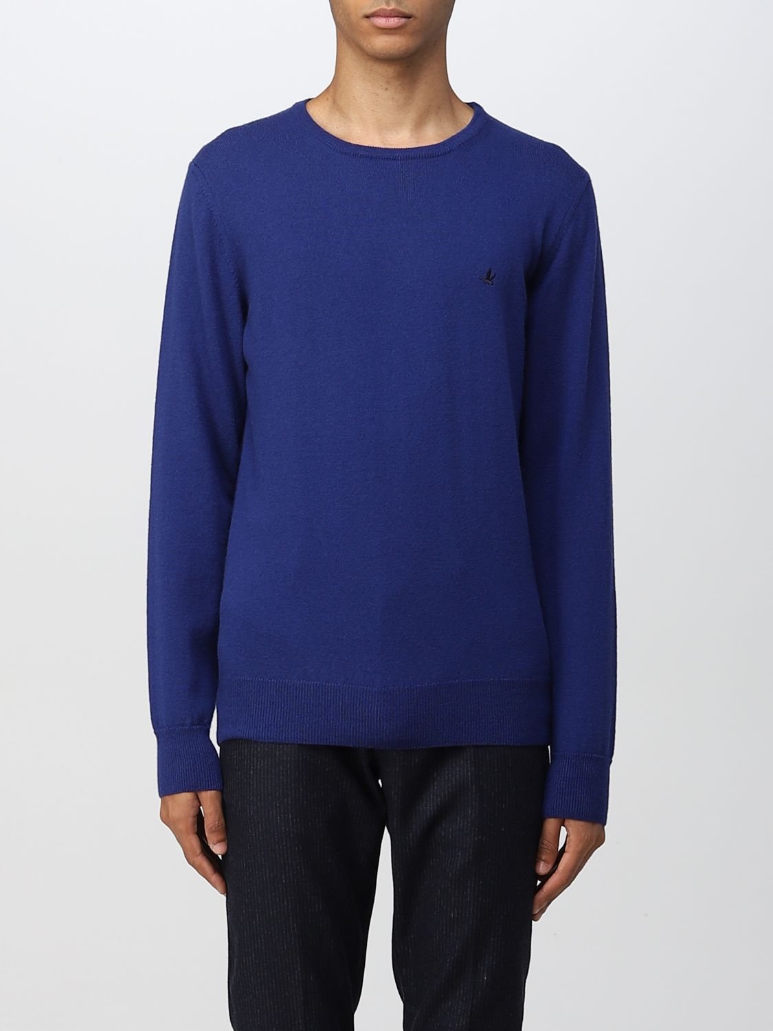 BROOKSFIELD: sweater for man - Gnawed Blue | Brooksfield sweater ...