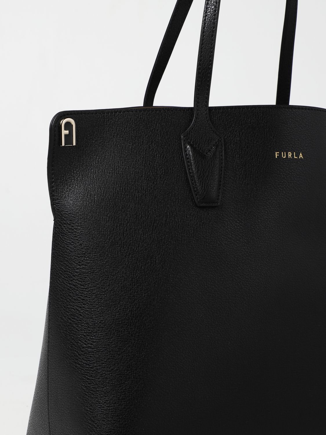 FURLA: Paradiso tote bag in grained leather - Black