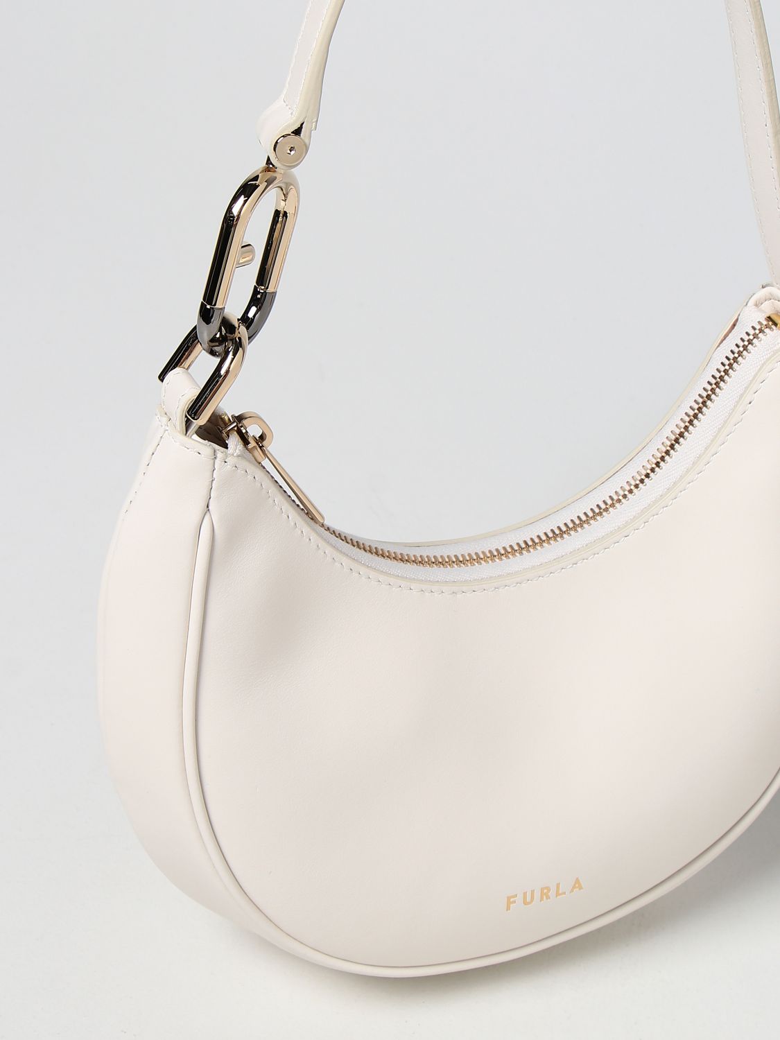 FURLA: Spring hobo bag in leather - Orange  Furla shoulder bag  WB00475AX0733 online at