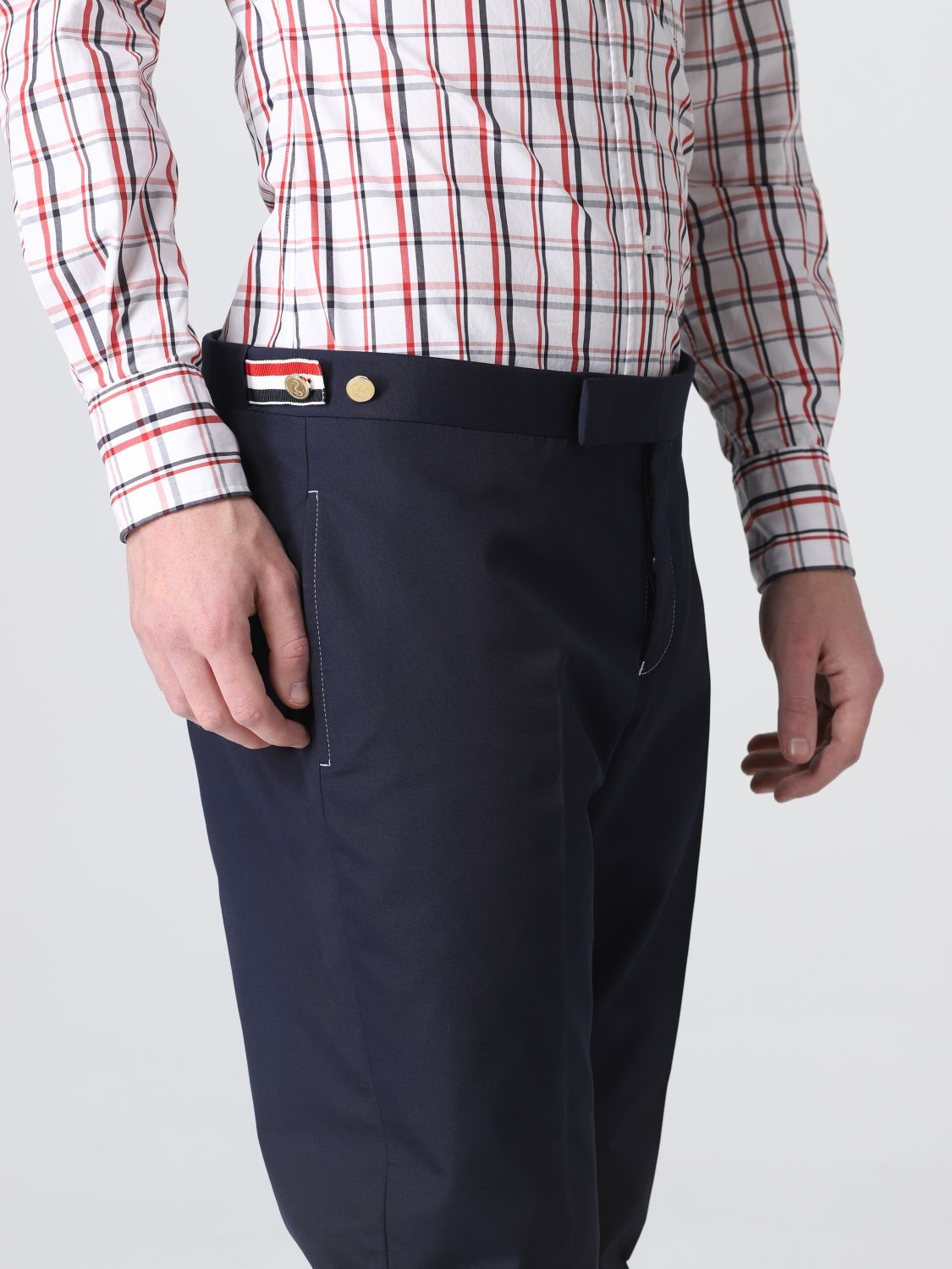 Pantalón Thom Browne: Pantalón Thom Browne para hombre azul marino 5