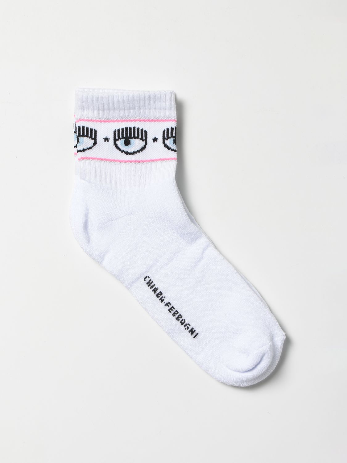 CHIARA FERRAGNI: Logomania socks in cotton blend - White | Chiara ...