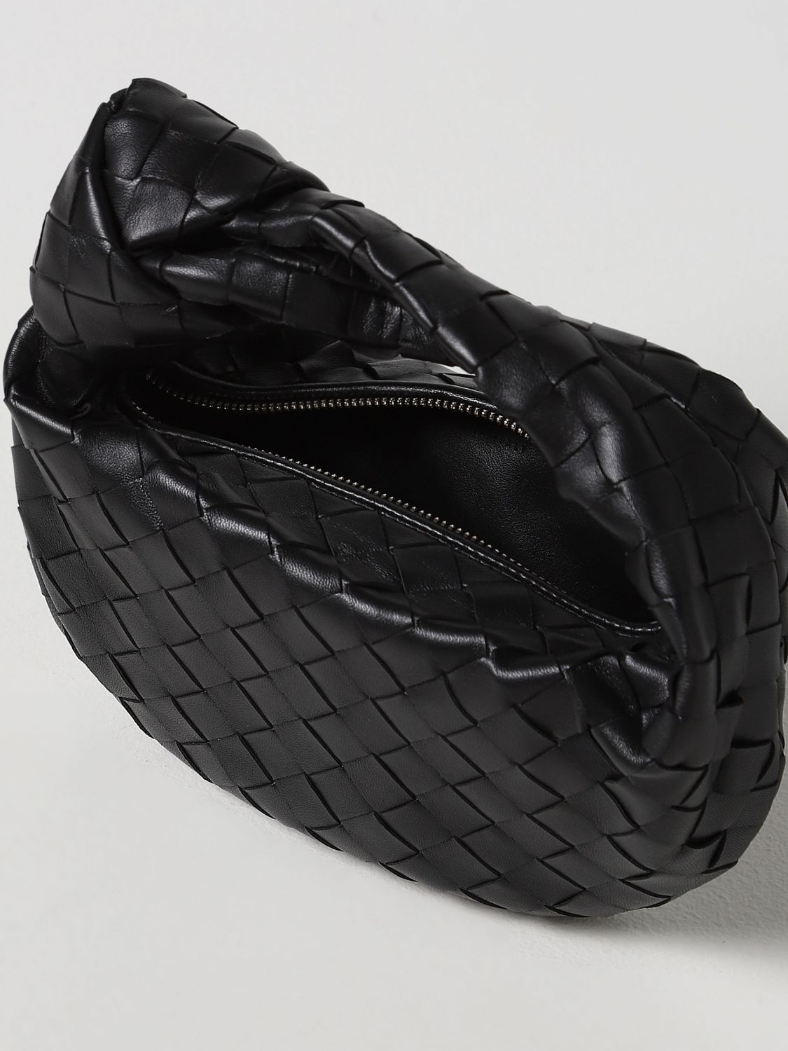 BOTTEGA VENETA: Mini Jodie woven Nappa leather bag - Black | Bottega ...