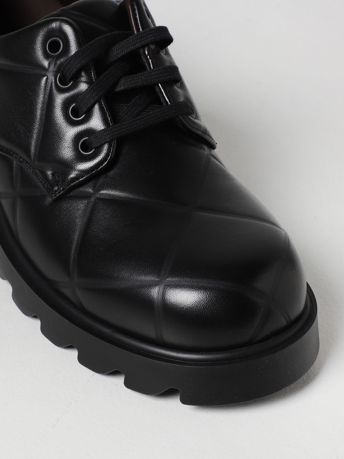 BOTTEGA VENETA: Strut Grid lace-up shoes - Black | Bottega Veneta ...