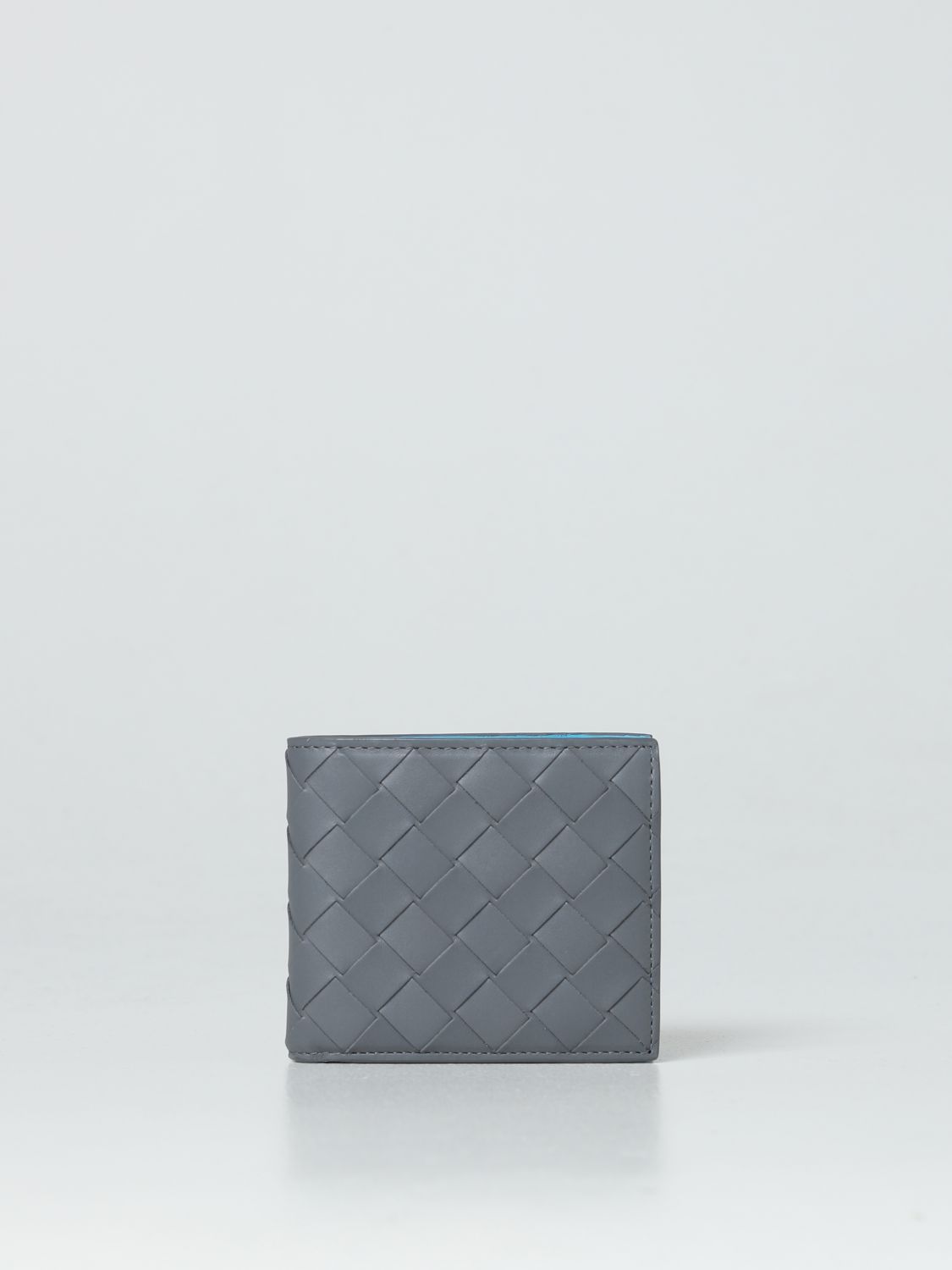 BOTTEGA VENETA: woven leather bi-fold wallet - Grey | Bottega Veneta ...