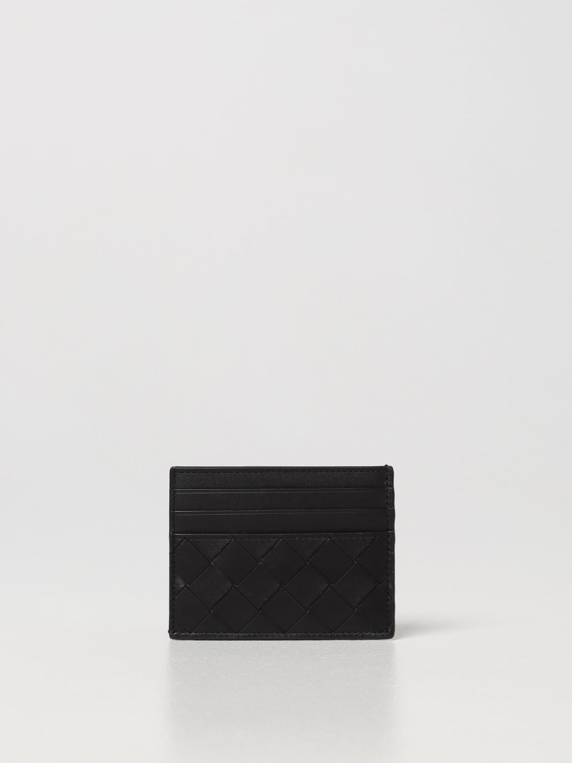 Wallet Bottega Veneta: Bottega Veneta woven leather credit card holder black 1