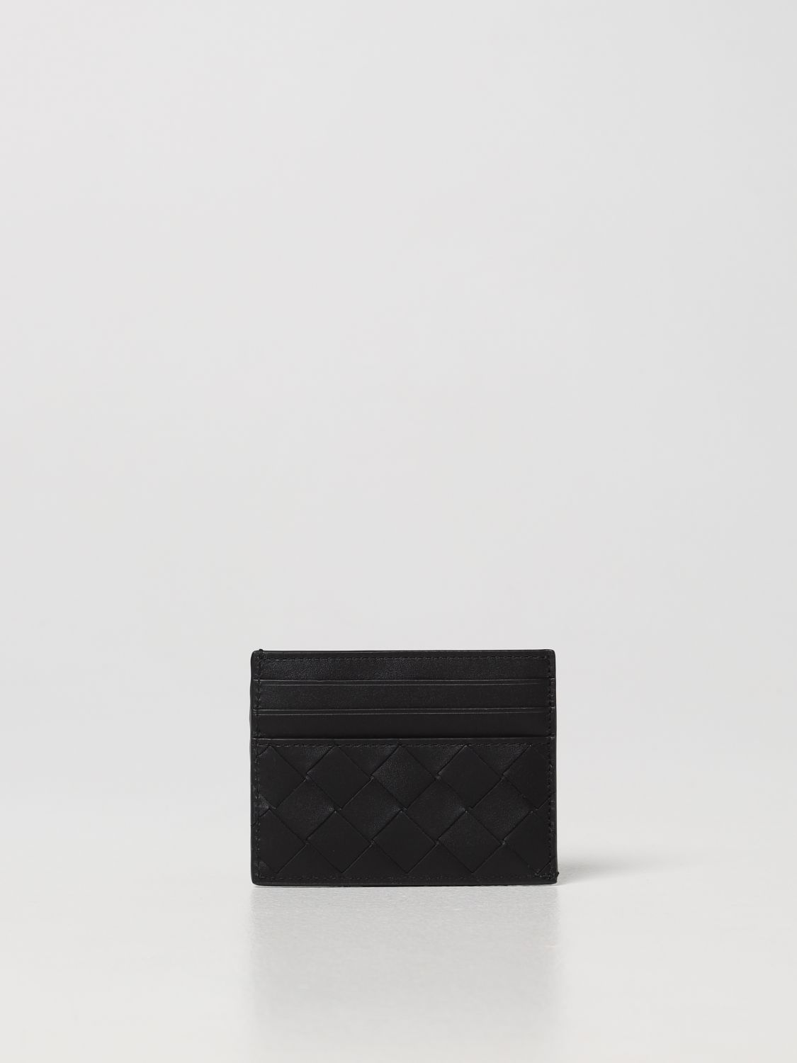 Wallet Bottega Veneta: Bottega Veneta woven leather credit card holder black 2