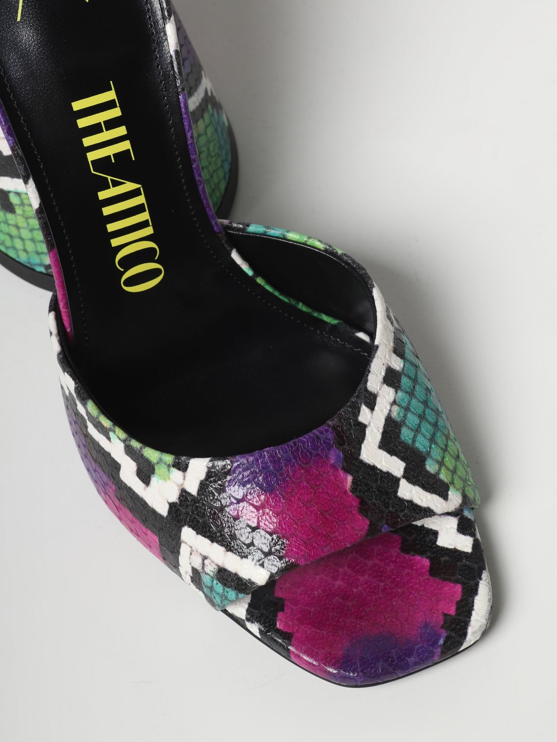 Heeled sandals The Attico: Mule Luz The Attico in leather with python print multicolor 4