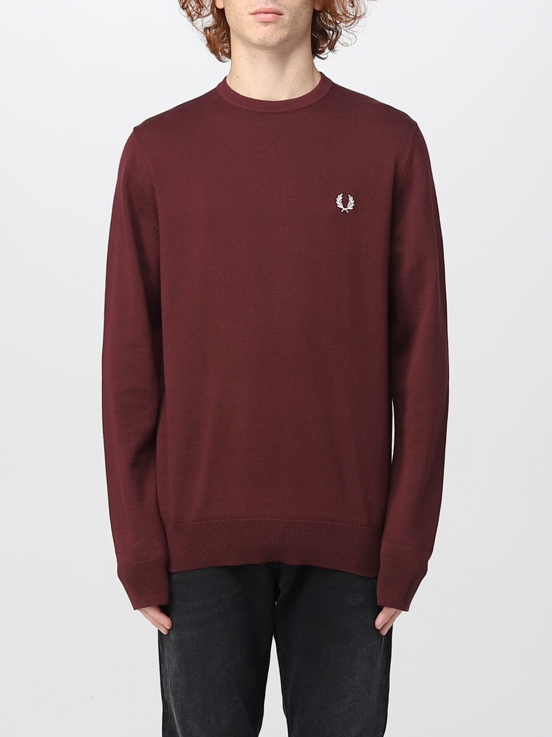 Sweater Fred Perry: Fred Perry sweater for man burgundy 1