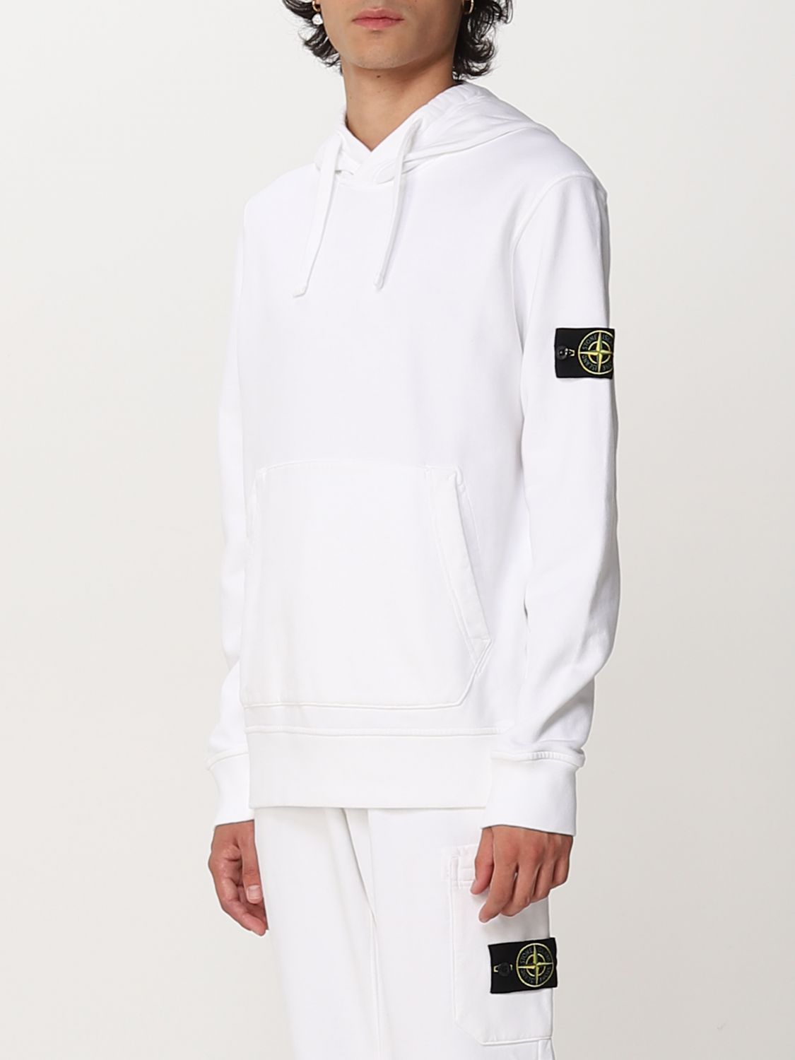 Stone Island Outlet: sweatshirt for man - White Stone Island sweatshirt 64120 online on GIGLIO.COM
