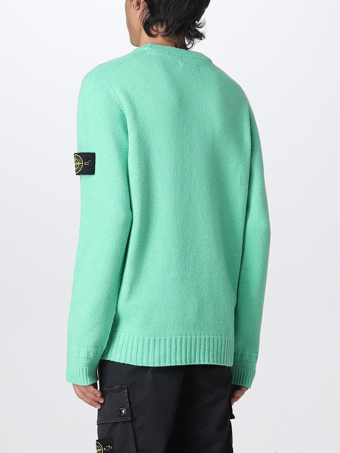 Stone Island Men's Sweater - Green - Crew Neck
