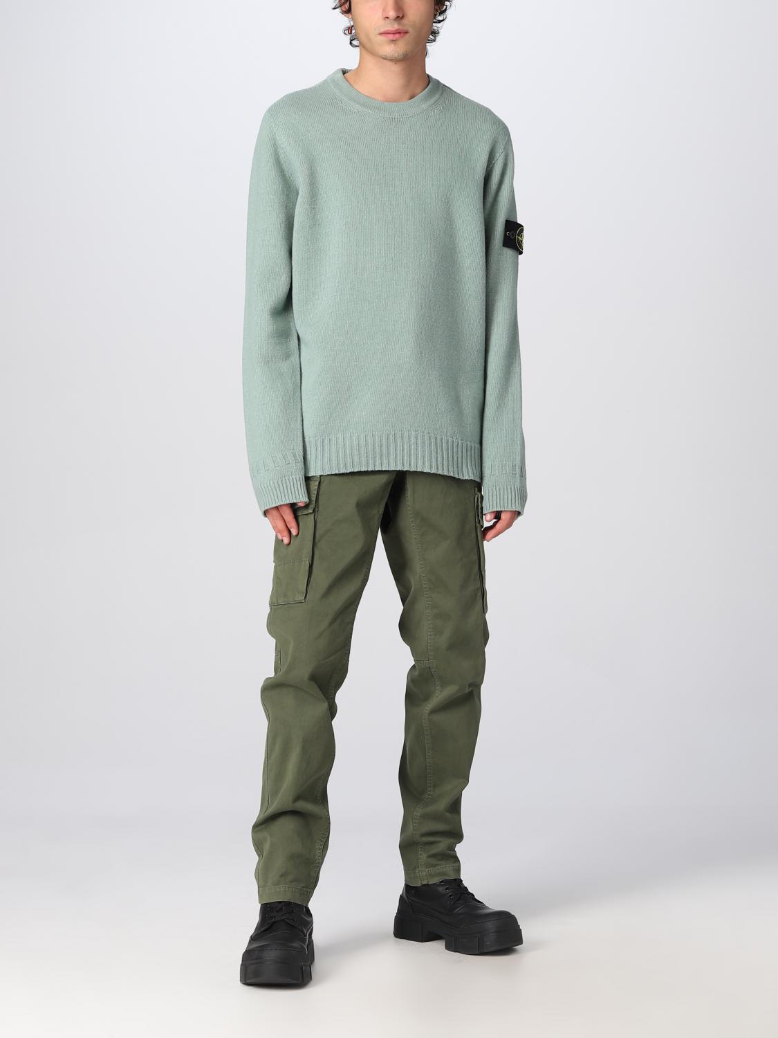 STONE ISLAND Pull homme Vert Sauge Pull Stone Island 524A3 en