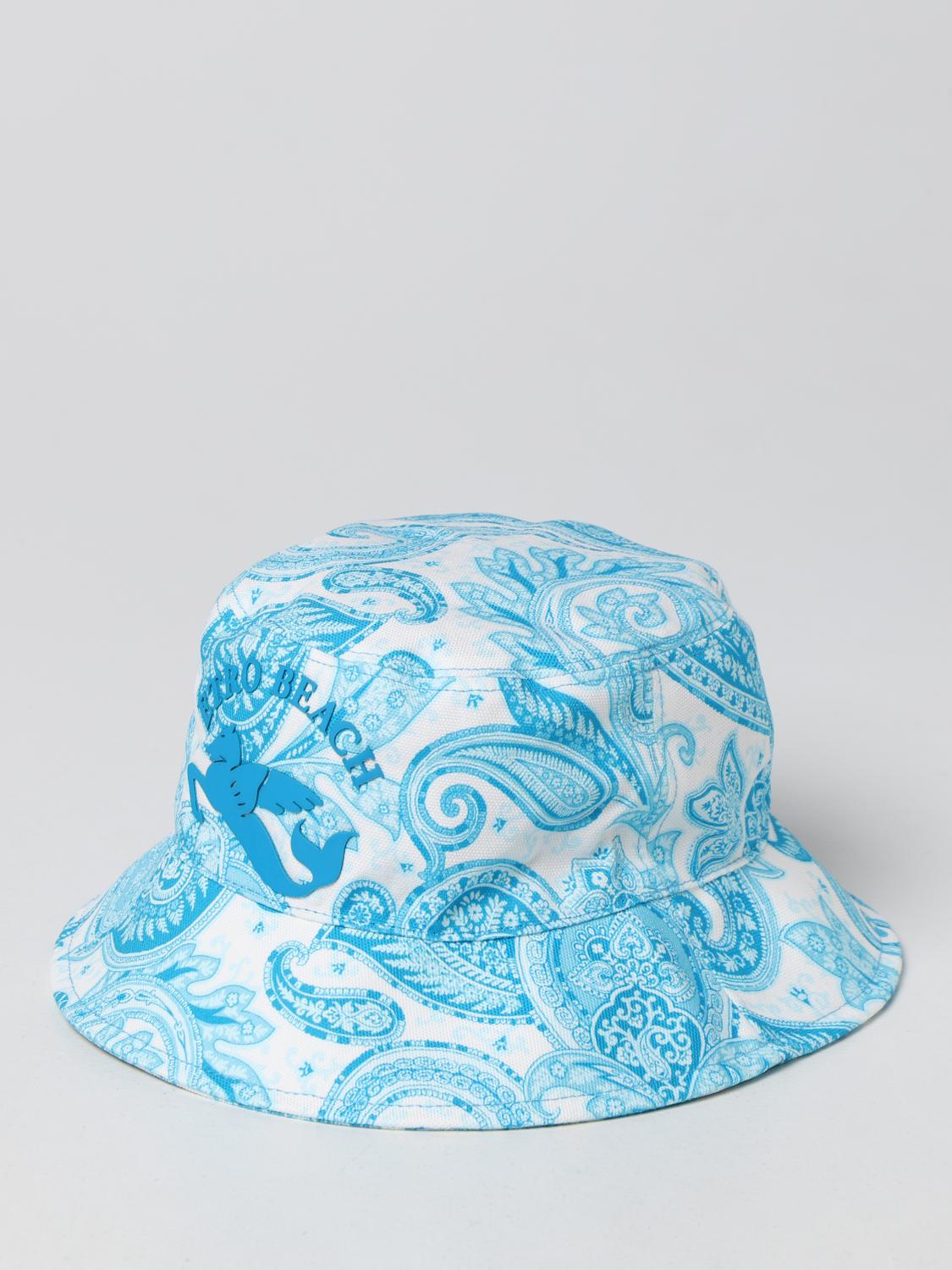 blue paisley bucket hat