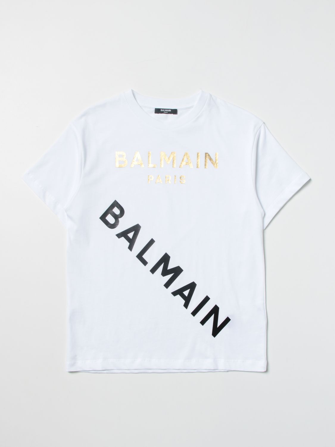 BALMAIN: t-shirt for boys - White | Balmain t-shirt 6R8P81J0177 online ...