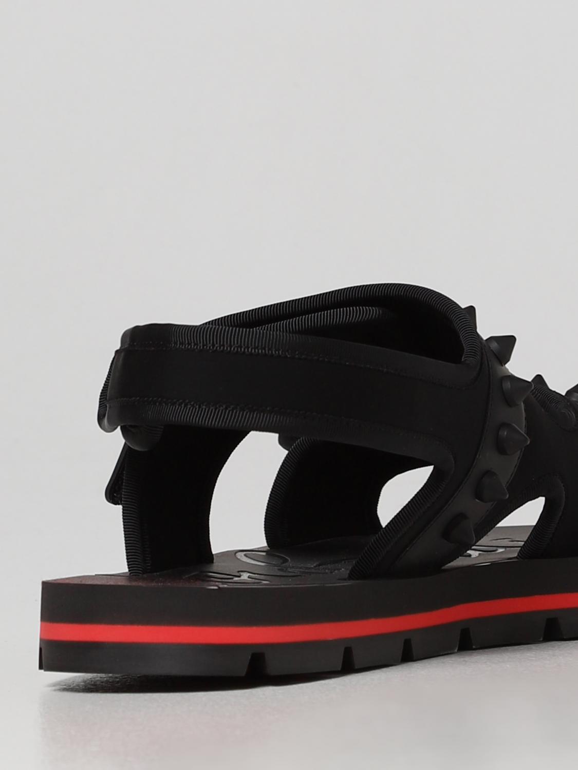 Christian Louboutin Siwa Flat Sandals Black Red Men's - 3220875