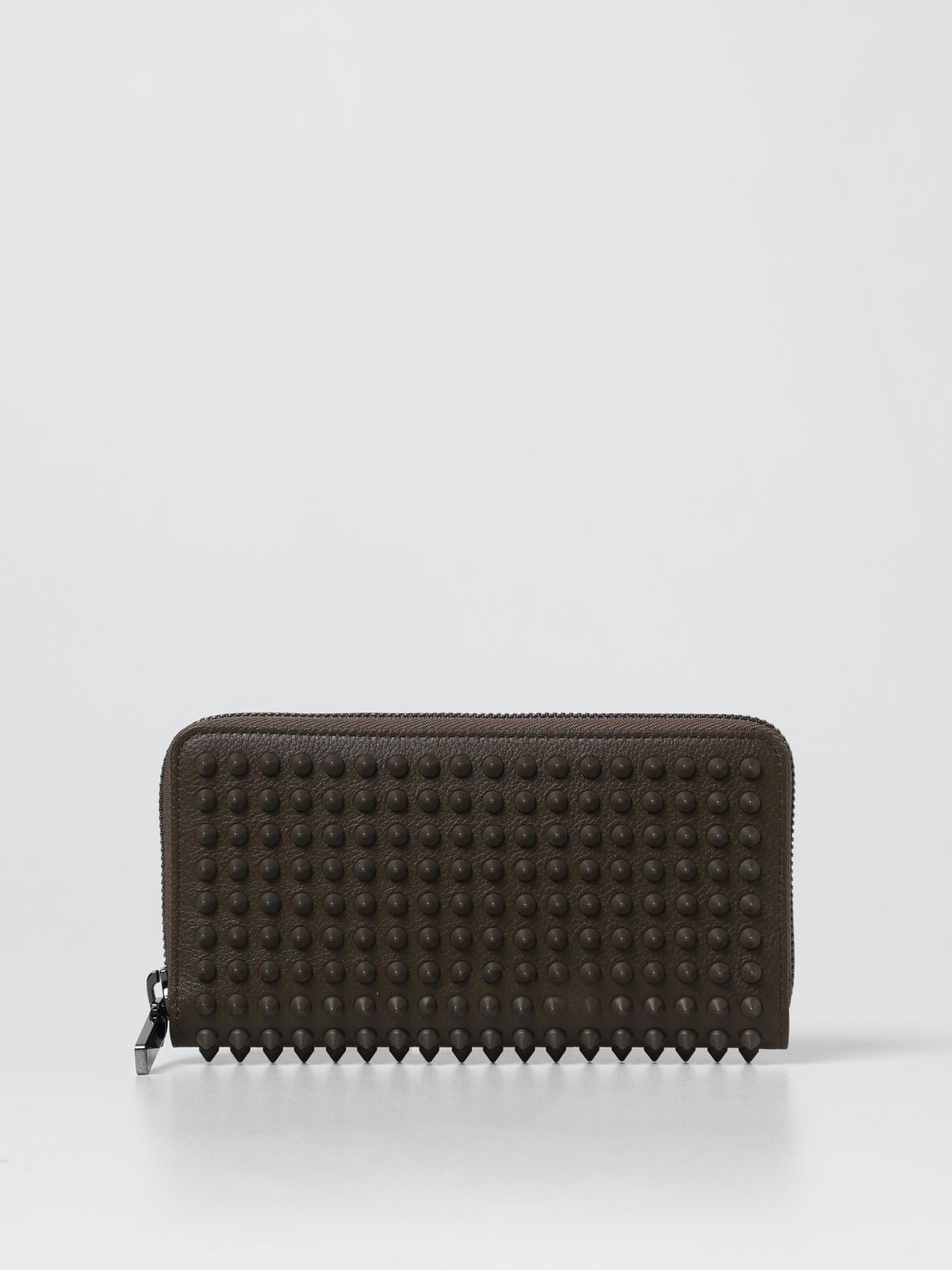 Wallet Christian Louboutin: Christian Louboutin Panettone leather wallet with studs military 1