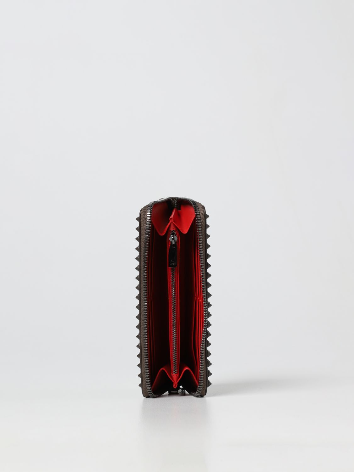 Wallet Christian Louboutin: Christian Louboutin Panettone leather wallet with studs military 2